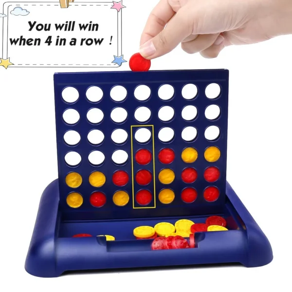 Connect of 4 in a Row, Board Games, Four in a Row Game, Recreational Puzzle - Image 2